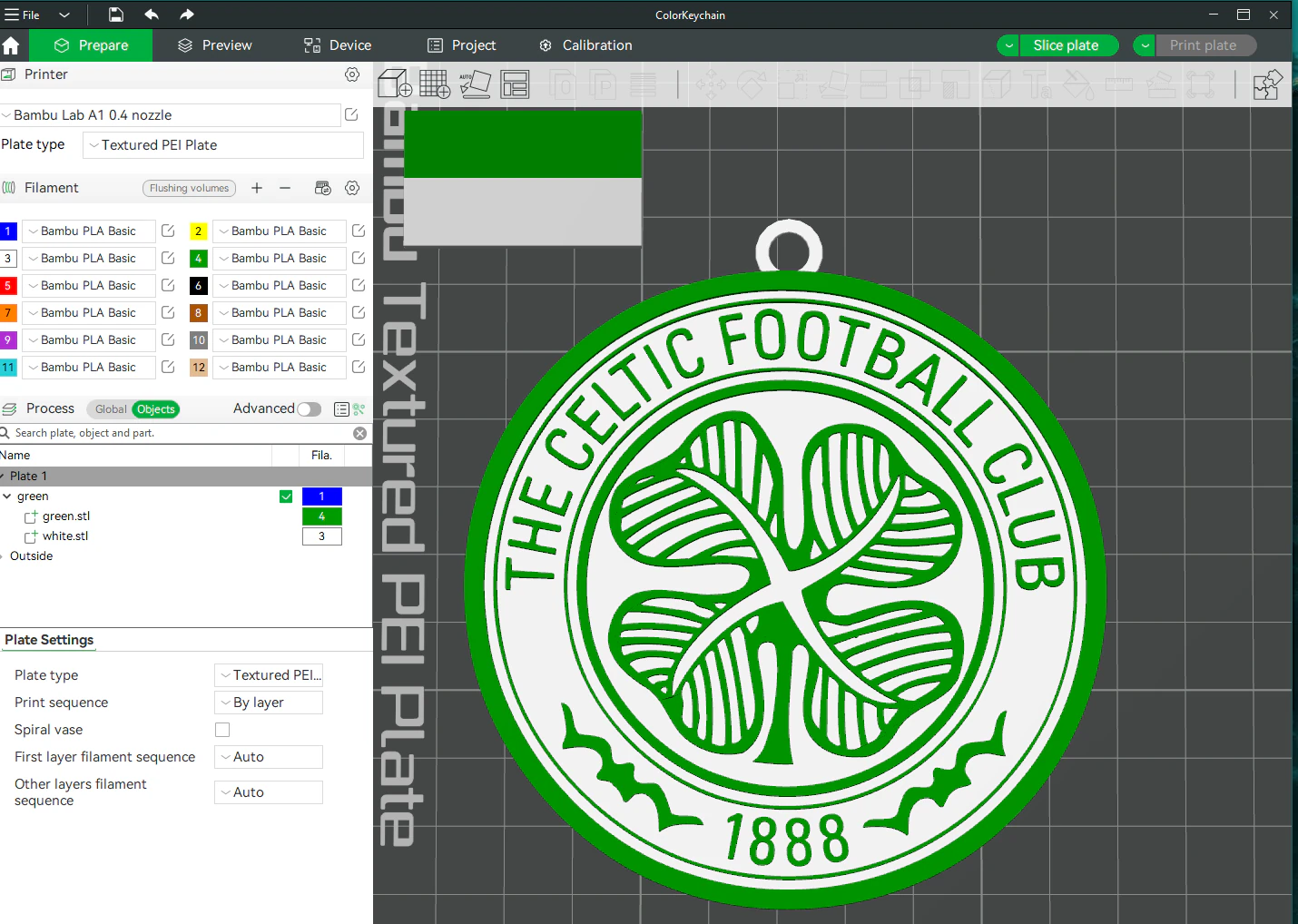 SPFL Celtic FC keychain badge color printable 3D Print Model .c4d .max .obj .3ds .fbx .stl .blend