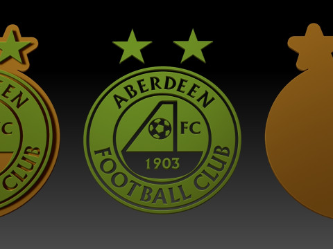 SPFL Aberdeen FC keychain badge color printable 3D Принт Модель