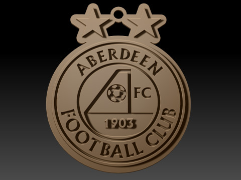 SPFL Aberdeen FC keychain badge color printable 3D Принт Модель