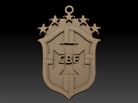 Distintivo portachiavi della nazionale di calcio brasiliana stampabile a colori Modello di stampa 3D