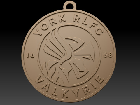 British Super League York Valkyrie keychain badge color printable and renderable 3Dプリントモデル