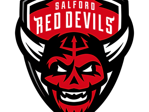 British Super League Salford Red Devils keychain badge color printable and renderable 3D Print Model