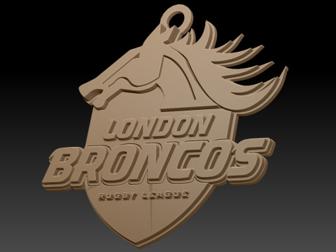 British Super League London Broncos keychain badge color printable and renderable Modello di stampa 3D