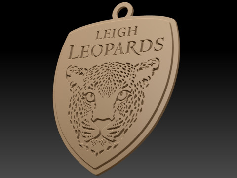 British Super League Leigh Leopards keychain badge color printable and renderable Modelo de Impressão 3D