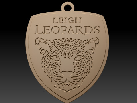 British Super League Leigh Leopards keychain badge color printable and renderable Modelo de Impressão 3D