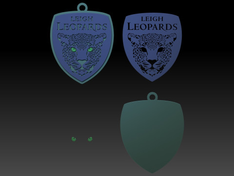 British Super League Leigh Leopards keychain badge color printable and renderable Modelo de Impressão 3D
