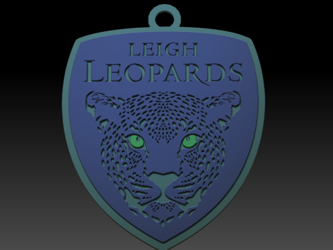 British Super League Leigh Leopards keychain badge color printable and renderable Modelo de Impressão 3D
