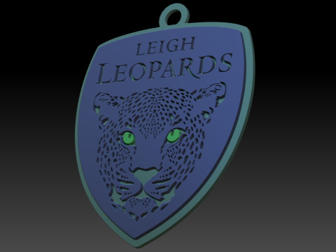 British Super League Leigh Leopards keychain badge color printable and renderable Modelo de Impressão 3D