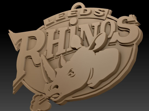British Super League Leeds Rhinos keychain badge color printable and renderable 3D Принт Модель