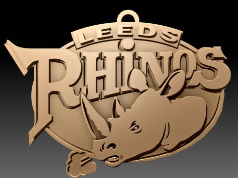 British Super League Leeds Rhinos keychain badge color printable and renderable 3D Принт Модель