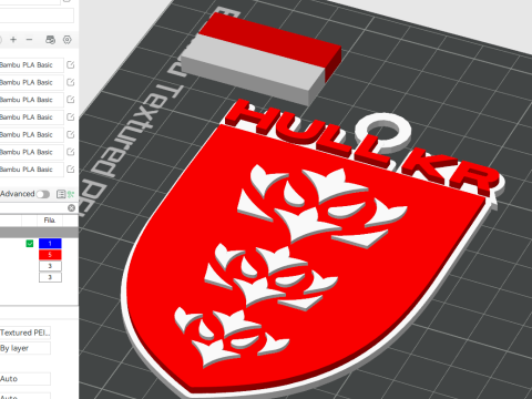 British Super League Hull KR keychain badge color printable and renderable 3D Принт Модель