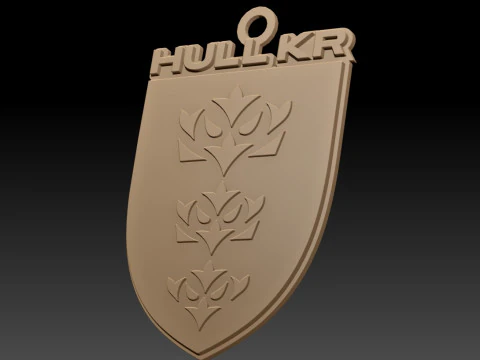 British Super League Hull KR keychain badge color printable and renderable 3D Print Model