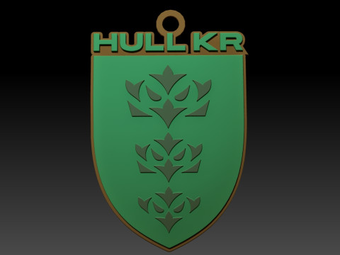British Super League Hull KR keychain badge color printable and renderable 3D 打印模型
