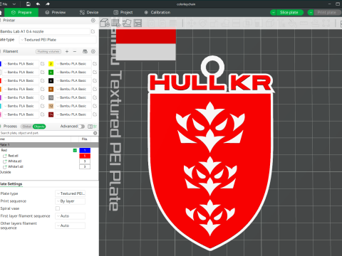 British Super League Hull KR keychain badge color printable and renderable 3D 打印模型