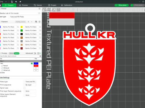 British Super League Hull KR keychain badge color printable and renderable 3D Print Model