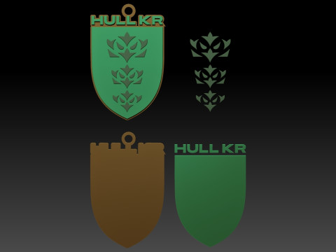 British Super League Hull KR keychain badge color printable and renderable 3D 打印模型