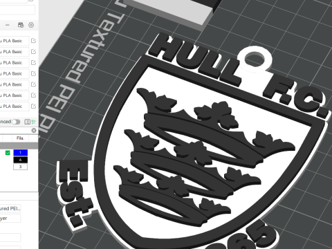 British Super League Hull FC keychain badge color printable and renderable 3D Принт Модель