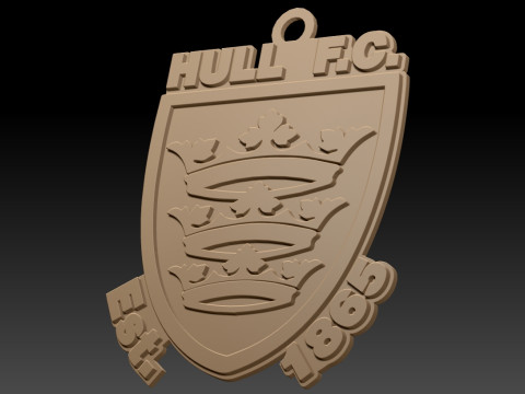 British Super League Hull FC keychain badge color printable and renderable 3D Print Model