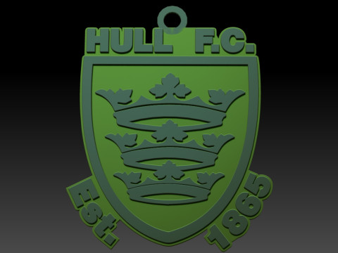 British Super League Hull FC keychain badge color printable and renderable 3D Print Model