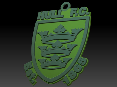 British Super League Hull FC keychain badge color printable and renderable 3D Print Model
