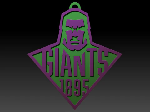 British Super League Huddersfield Giants keychain badge color printable and renderable 3D Print Model