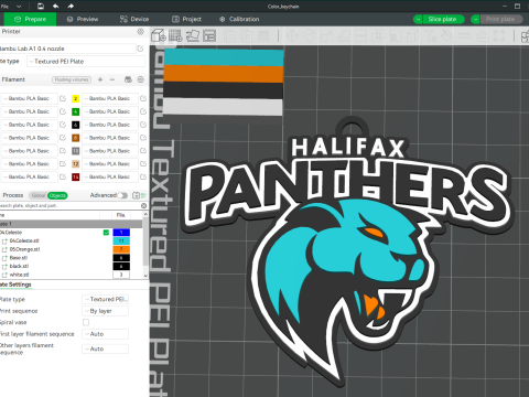 British Super League Halifax Panthers keychain badge color printable and renderable 3D Print Model