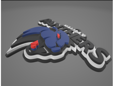 British Super League Halifax Panthers keychain badge color printable and renderable 3D Print Model