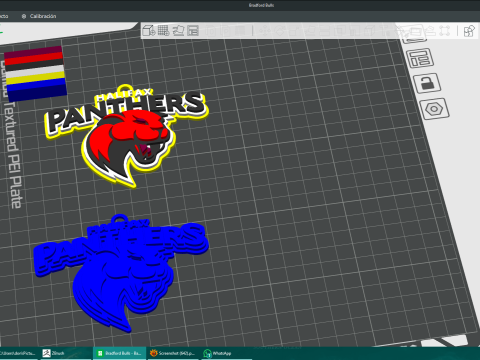 British Super League Halifax Panthers keychain badge color printable and renderable 3D Print Model