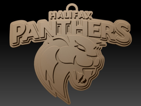 British Super League Halifax Panthers keychain badge color printable and renderable 3D Print Model