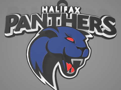 British Super League Halifax Panthers keychain badge color printable and renderable 3D Print Model