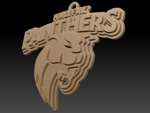 British Super League Halifax Panthers keychain badge color printable and renderable 3D Print Model