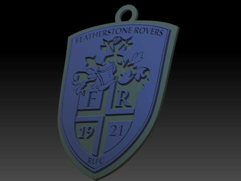 British Super League Featherstone Rovers keychain badge color printable and renderable 3D Print Model