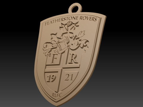 British Super League Featherstone Rovers keychain badge color printable and renderable 3D Print Model