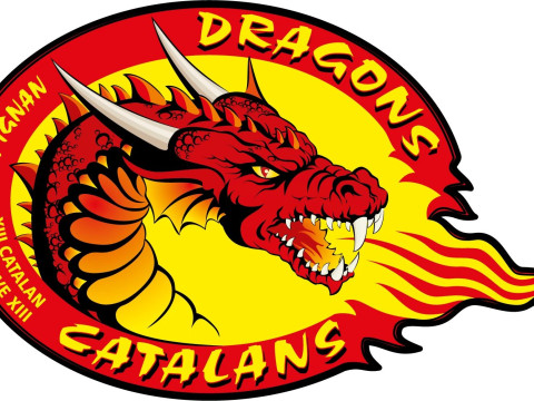 British Super League Catalans Dragons keychain badge color printable and renderable Model do druku 3D