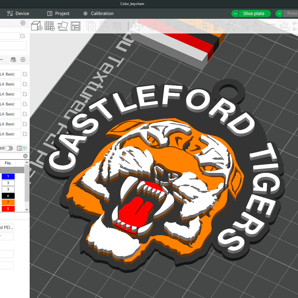 British Super League Castleford Tigers keychain badge color printable and renderable 3D Print Model .c4d .max .obj .3ds .fbx .stl .blend 