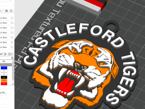 British Super League Castleford Tigers keychain badge color printable and renderable 3D Принт Модель