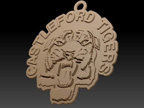 British Super League Castleford Tigers keychain badge color printable and renderable 3D Принт Модель