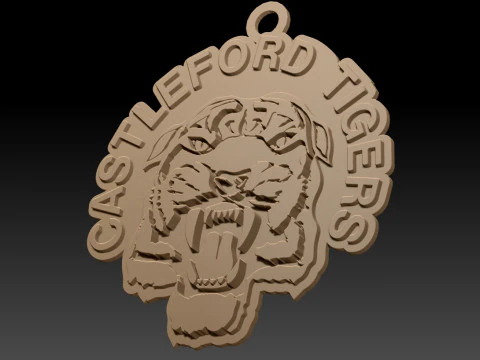British Super League Castleford Tigers keychain badge color printable and renderable 3D Print Model