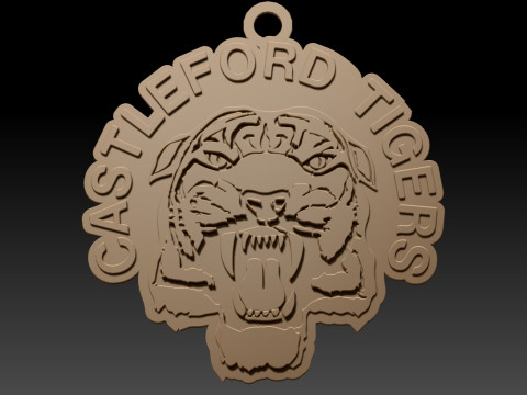 British Super League Castleford Tigers keychain badge color printable and renderable 3D Принт Модель