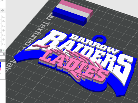 British Super League Barrow Raiders Ladies keychain badge color printable and renderable 3D Принт Модель
