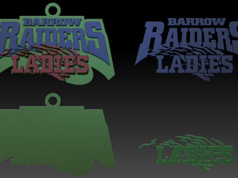 British Super League Barrow Raiders Ladies keychain badge color printable and renderable 3D Print Model