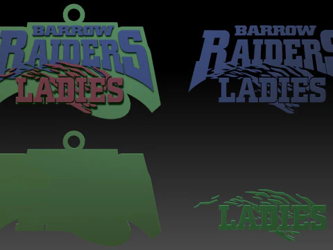 British Super League Barrow Raiders Ladies keychain badge color printable and renderable 3D Print Model