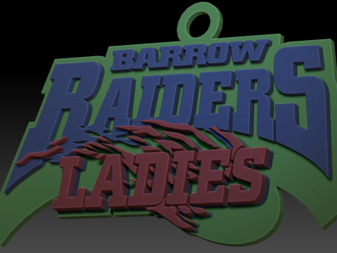 British Super League Barrow Raiders Ladies keychain badge color printable and renderable 3D Print Model
