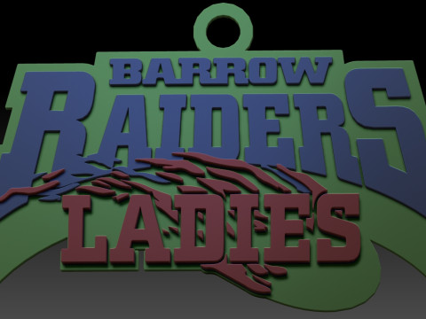 British Super League Barrow Raiders Ladies keychain badge color printable and renderable 3D Print Model