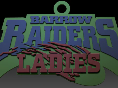 British Super League Barrow Raiders Ladies keychain badge color printable and renderable 3D Print Model