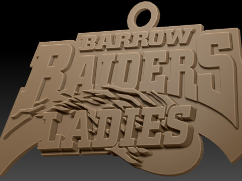 British Super League Barrow Raiders Ladies keychain badge color printable and renderable 3D Print Model