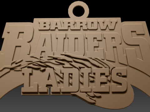 British Super League Barrow Raiders Ladies keychain badge color printable and renderable 3D Print Model