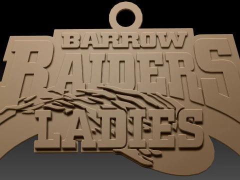 British Super League Barrow Raiders Ladies keychain badge color printable and renderable 3D Print Model