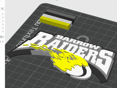 Cor do emblema do chaveiro da British Super League Barrow Raiders para impressão e renderização Modelo de Impressão 3D