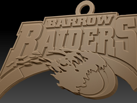 British Super League Barrow Raiders keychain badge color printable and renderable Modello di stampa 3D